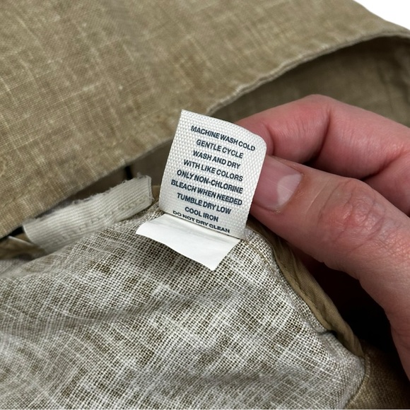 Old Navy Vintage Jacket Womens XS Beige Linen Blend Double Breasted Belted - Picture 6 of 7